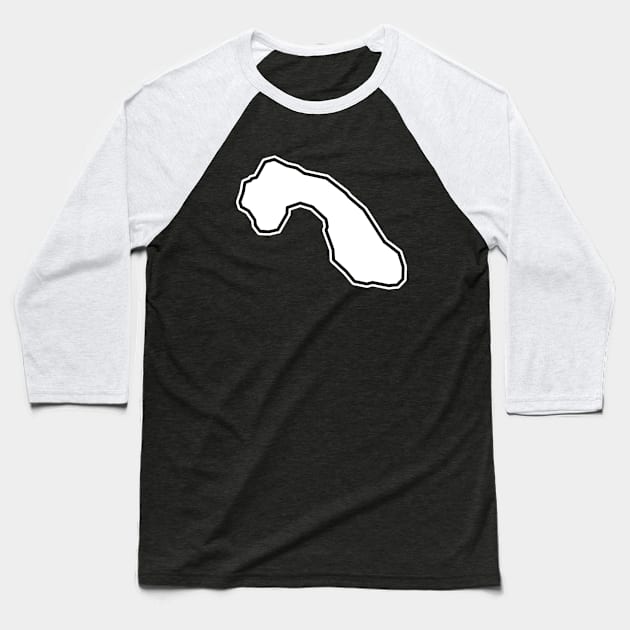 Cormorant Island Silhouette in Vanilla White - Plain and Simple - Cormorant Island Baseball T-Shirt by City of Islands